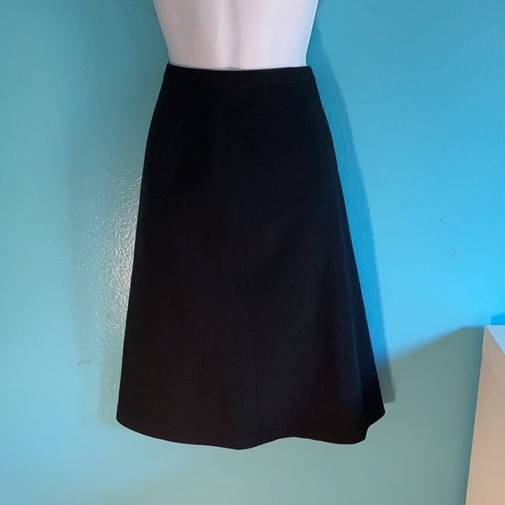Gianni Versace Vintage Classic Black Knee Length Skirt Size 40 Fits 6 A-Line